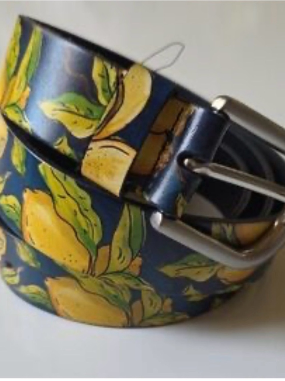 Patricia Nash Positano limon  leather belt NWT